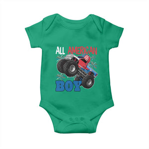 Funny All American Boy 4th Of July Baby Onesie Monster Trucks American Flag Fireworks TS11 Irish Green Print Your Wear