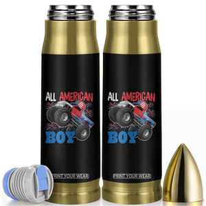Funny All American Boy 4th Of July Bullet Tumbler Monster Trucks American Flag Fireworks TS11 Black Print Your Wear