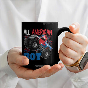 Funny All American Boy 4th Of July Coffee Mug Monster Trucks American Flag Fireworks TS11 Print Your Wear