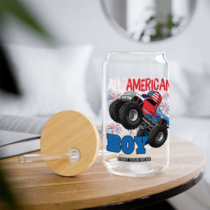 Funny All American Boy 4th Of July Glass Can Monster Trucks American Flag Fireworks TS11 Print Your Wear