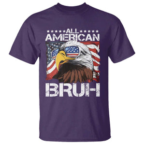 Funny All American Bruh Bald Eagle T Shirt American Flag 4th Of July Patriotic TS11 Purple Print Your Wear