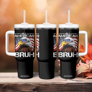 Funny All American Bruh Bald Eagle Tumbler With Handle American Flag 4th Of July Patriotic TS11 Print Your Wear