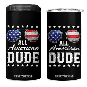 Funny All American Dude 4th Of July 4 in 1 Can Cooler Tumbler Family Matching Sunglasses TS11 One Size: 16 oz Black Print Your Wear