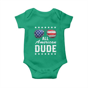 Funny All American Dude 4th Of July Baby Onesie Family Matching Sunglasses TS11 Irish Green Print Your Wear