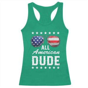 Funny All American Dude 4th Of July Racerback Tank Top Family Matching Sunglasses TS11 Irish Green Print Your Wear