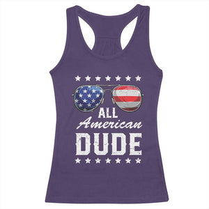 Funny All American Dude 4th Of July Racerback Tank Top Family Matching Sunglasses TS11 Purple Print Your Wear