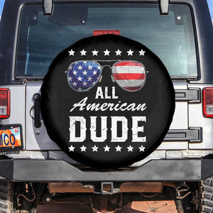 Funny All American Dude 4th Of July Spare Tire Cover Family Matching Sunglasses TS11 No hole Black Print Your Wear
