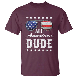 Funny All American Dude 4th Of July T Shirt Family Matching Sunglasses TS11 Maroon Print Your Wear