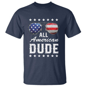 Funny All American Dude 4th Of July T Shirt Family Matching Sunglasses TS11 Navy Print Your Wear