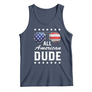 Funny All American Dude 4th Of July Tank Top Family Matching Sunglasses TS11 Navy Print Your Wear