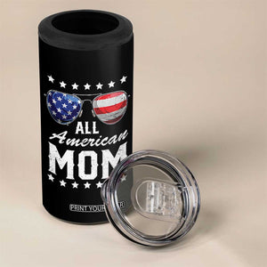 Funny All American Mom 4th Of July 4 in 1 Can Cooler Tumbler Family Matching Sunglasses TS11 Print Your Wear
