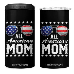Funny All American Mom 4th Of July 4 in 1 Can Cooler Tumbler Family Matching Sunglasses TS11 One Size: 16 oz Black Print Your Wear