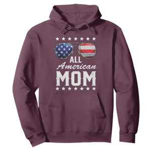 Funny All American Mom 4th Of July Hoodie Family Matching Sunglasses TS11 Maroon Print Your Wear