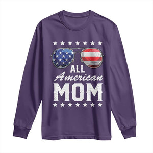 Funny All American Mom 4th Of July Long Sleeve Shirt Family Matching Sunglasses TS11 Purple Print Your Wear