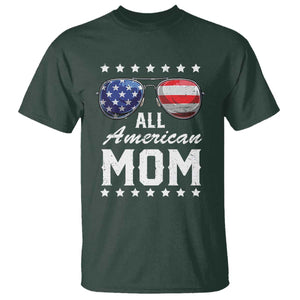 Funny All American Mom 4th Of July T Shirt Family Matching Sunglasses TS11 Dark Forest Green Print Your Wear