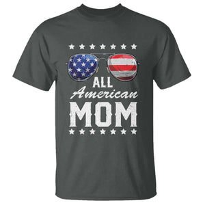 Funny All American Mom 4th Of July T Shirt Family Matching Sunglasses TS11 Dark Heather Print Your Wear
