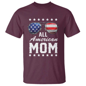 Funny All American Mom 4th Of July T Shirt Family Matching Sunglasses TS11 Maroon Print Your Wear