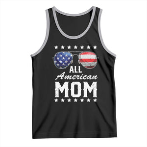 Funny All American Mom 4th Of July Tank Top Family Matching Sunglasses TS11 Black Athletic Heather Print Your Wear