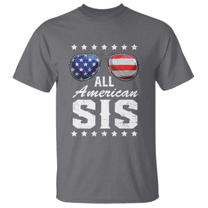 Funny All American Sis 4th Of July T Shirt Family Matching Sunglasses TS11 Charcoal Print Your Wear