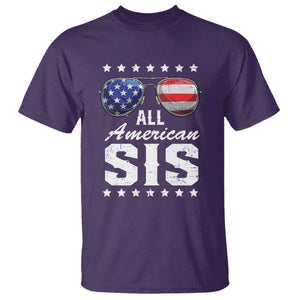 Funny All American Sis 4th Of July T Shirt Family Matching Sunglasses TS11 Purple Print Your Wear