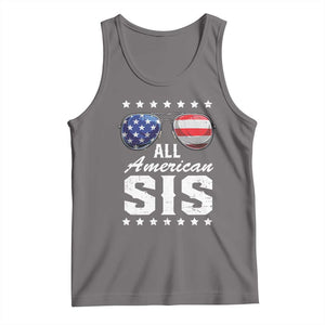 Funny All American Sis 4th Of July Tank Top Family Matching Sunglasses TS11 Deep Heather Print Your Wear