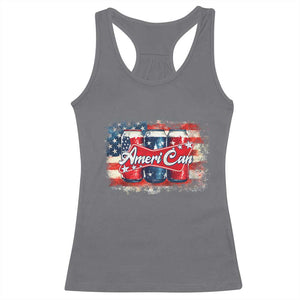 Funny AmeriCan Beer 4th of July Drinking Racerback Tank Top American Flag USA Beer Can TS11 Charcoal Print Your Wear