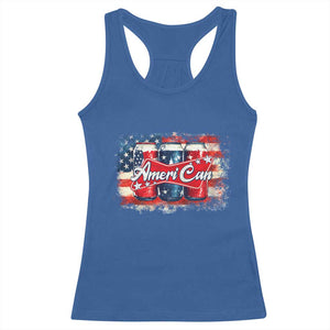 Funny AmeriCan Beer 4th of July Drinking Racerback Tank Top American Flag USA Beer Can TS11 Royal Blue Print Your Wear