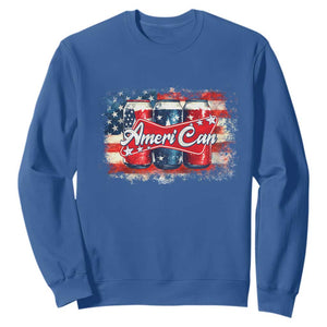 Funny AmeriCan Beer 4th of July Drinking Sweatshirt American Flag USA Beer Can TS11 Royal Blue Print Your Wear