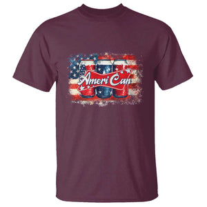 Funny AmeriCan Beer 4th of July Drinking T Shirt American Flag USA Beer Can TS11 Maroon Print Your Wear
