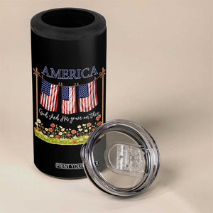 Funny America God Shed His Grace On Thee 4 in 1 Can Cooler Tumbler 4th Of July Christian American Flag TS11 Print Your Wear