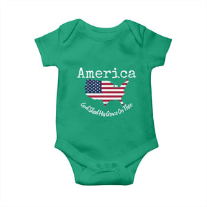Funny America God Shed His Grace On Thee 4th of July Baby Onesie TS11 Irish Green Print Your Wear