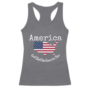 Funny America God Shed His Grace On Thee 4th of July Racerback Tank Top TS11 Charcoal Print Your Wear