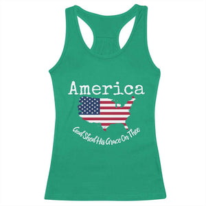 Funny America God Shed His Grace On Thee 4th of July Racerback Tank Top TS11 Irish Green Print Your Wear