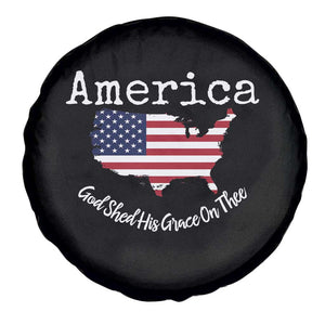 Funny America God Shed His Grace On Thee 4th of July Spare Tire Cover TS11 Print Your Wear
