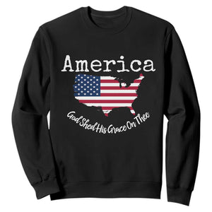 Funny America God Shed His Grace On Thee 4th of July Sweatshirt TS11 Black Print Your Wear