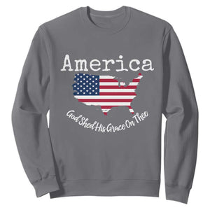 Funny America God Shed His Grace On Thee 4th of July Sweatshirt TS11 Charcoal Print Your Wear