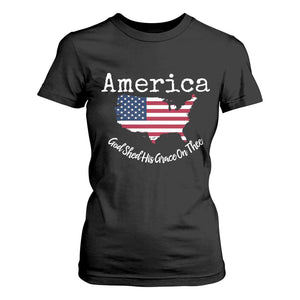 Funny America God Shed His Grace On Thee 4th of July T Shirt For Women TS11 Black Print Your Wear