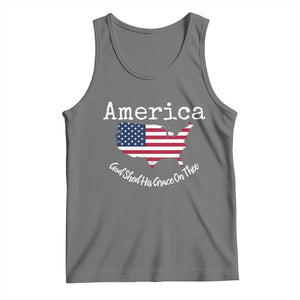 Funny America God Shed His Grace On Thee 4th of July Tank Top TS11 Black Heather Print Your Wear