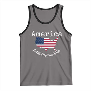 Funny America God Shed His Grace On Thee 4th of July Tank Top TS11 Deep Heather Black Print Your Wear