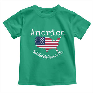 Funny America God Shed His Grace On Thee 4th of July Toddler T Shirt TS11 Irish Green Print Your Wear