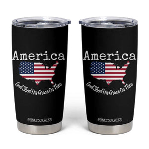Funny America God Shed His Grace On Thee 4th of July Tumbler Cup TS11 Black Print Your Wear