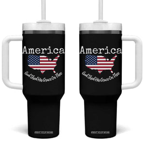 Funny America God Shed His Grace On Thee 4th of July Tumbler With Handle TS11 One Size: 40 oz Black Print Your Wear