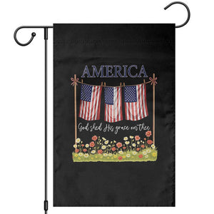 Funny America God Shed His Grace On Thee Garden Flag 4th Of July Christian American Flag TS11 Black Print Your Wear