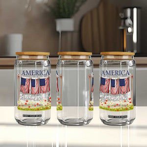 Funny America God Shed His Grace On Thee Glass Can 4th Of July Christian American Flag TS11 Print Your Wear