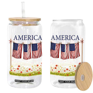 Funny America God Shed His Grace On Thee Glass Can 4th Of July Christian American Flag TS11 Black Print Your Wear