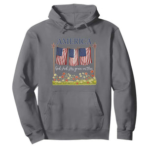 Funny America God Shed His Grace On Thee Hoodie 4th Of July Christian American Flag TS11 Charcoal Print Your Wear