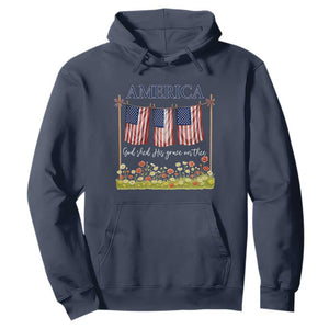 Funny America God Shed His Grace On Thee Hoodie 4th Of July Christian American Flag TS11 Navy Print Your Wear