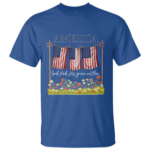 Funny America God Shed His Grace On Thee T Shirt 4th Of July Christian American Flag TS11 Royal Blue Print Your Wear