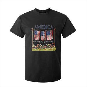 Funny America God Shed His Grace On Thee T Shirt For Kid 4th Of July Christian American Flag TS11 Black Print Your Wear