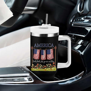 Funny America God Shed His Grace On Thee Tumbler With Handle 4th Of July Christian American Flag TS11 Print Your Wear